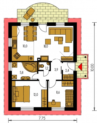 Floor plan of ground floor - BUNGALOW 11